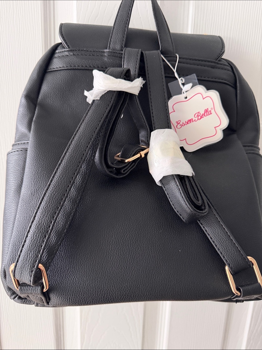 Black Gold-Accent Backpack — Luxury Stud Detail - Picture 3 of 4